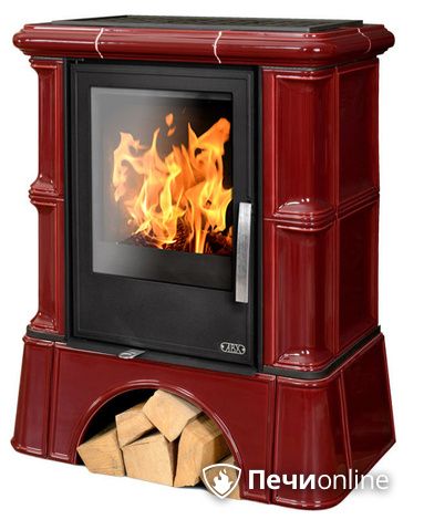 Печь-камин ABX Bavaria K, кафельный цоколь, бордо в Барнауле